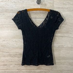 Lace Shirt Black Banana Republic Size XS